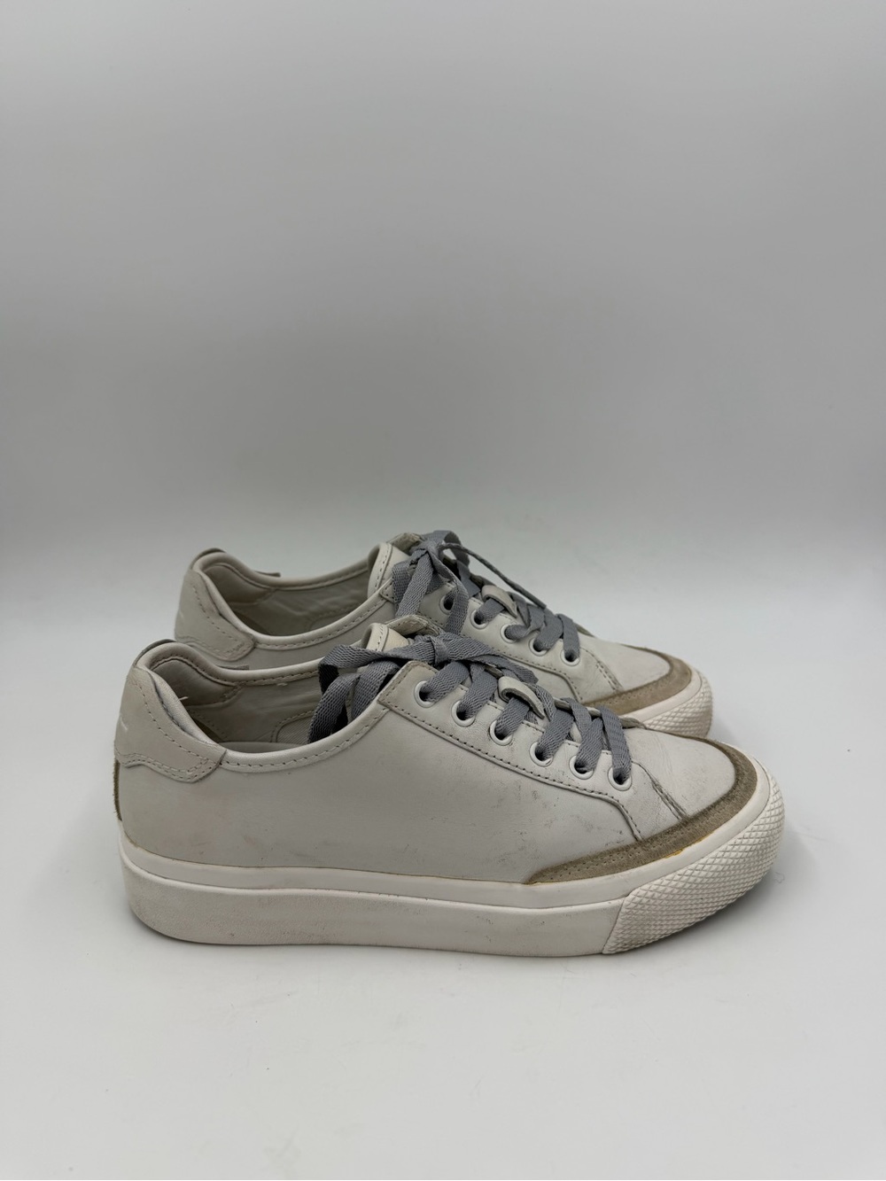 Rag & Bone Court Sneakers White Leather Gray Suede Low Top Shoes Women’s Size 36